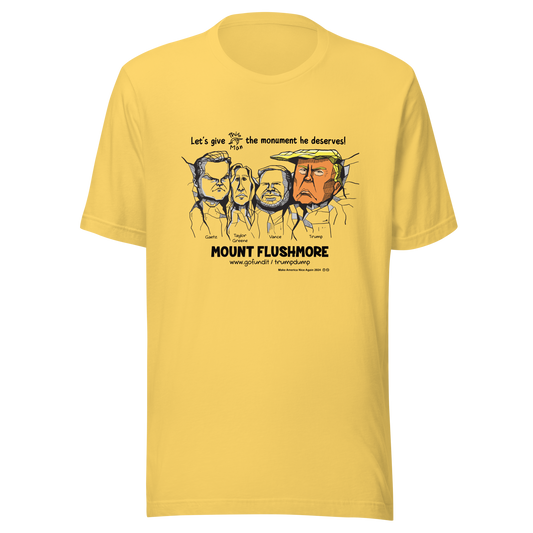 Mount Flushmore Yellow Unisex t-shirt