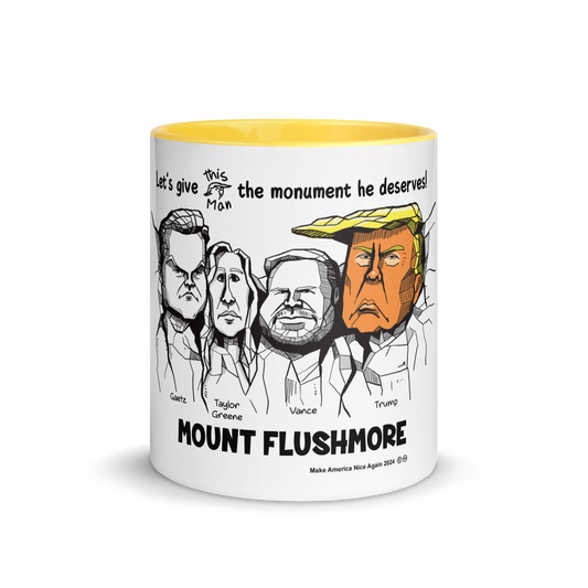 Mount Flushmore White/Yellow Mug